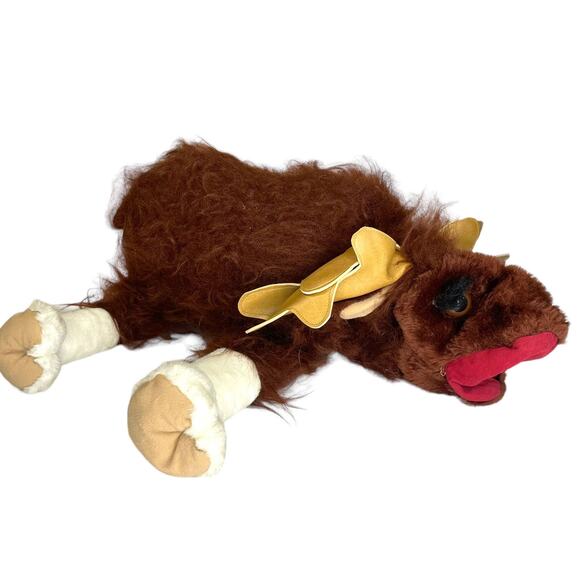 Vintage 1981 Mary Johnson Moose Reindeer Hand Puppet 19" Fuzzy Expressive RARE - Picture 1 of 11